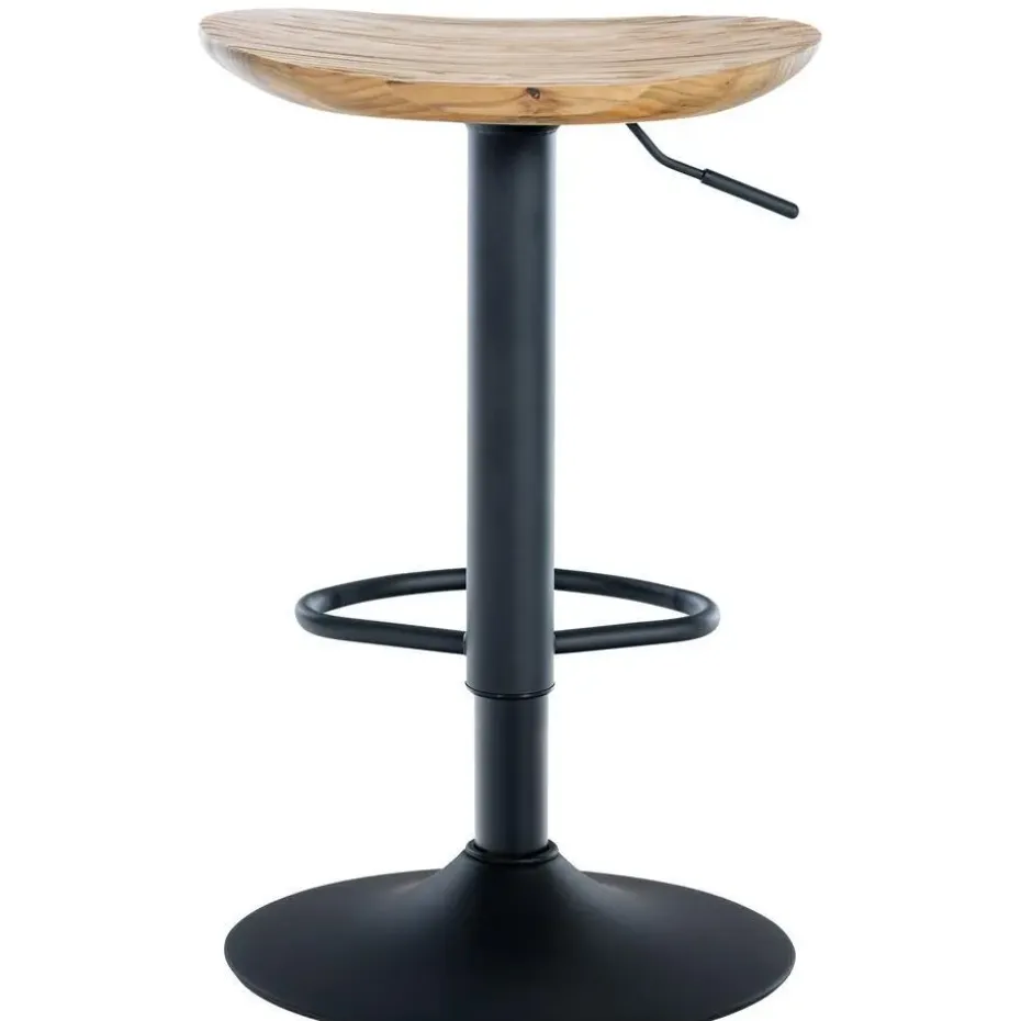CLP Set van 2 Barkruk Skelde zwart Frame - Hout - natura