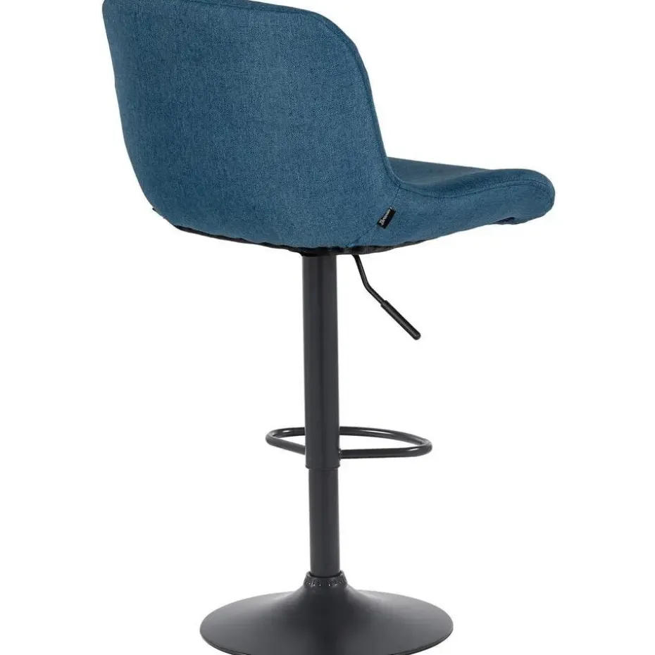 CLP Set van 2 Barkruk Solon mat zwart Frame - Stof - blauw