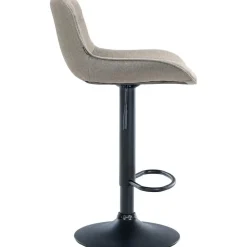 CLP Set van 2 Barkruk Vonore zwart Frame - Stof - taupe