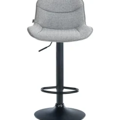CLP Set van 2 Barkruk Vonore zwart Frame - Stof - grijs
