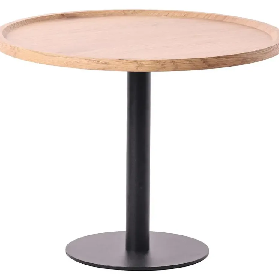 CLP Set van 2 Bijzettafel Aspen mat zwart Frame - Hout - natura