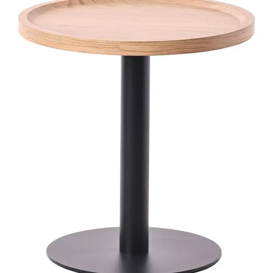 CLP Set van 2 Bijzettafel Aspen mat zwart Frame - Hout - natura