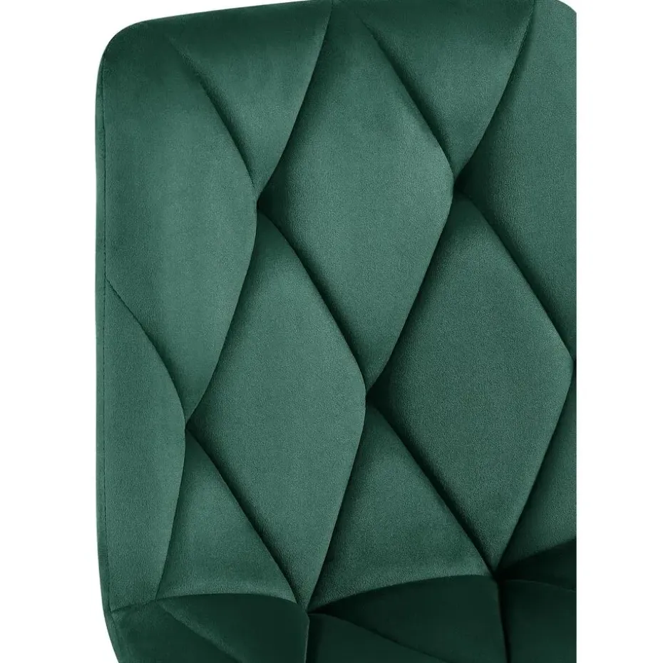 CLP Set van 2 Eetkamerstoel Clairton zwart Frame - Fluweel - groen