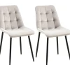 CLP Set van 2 Eetkamerstoel Gifford mat zwart Frame - Fluweel - grijs