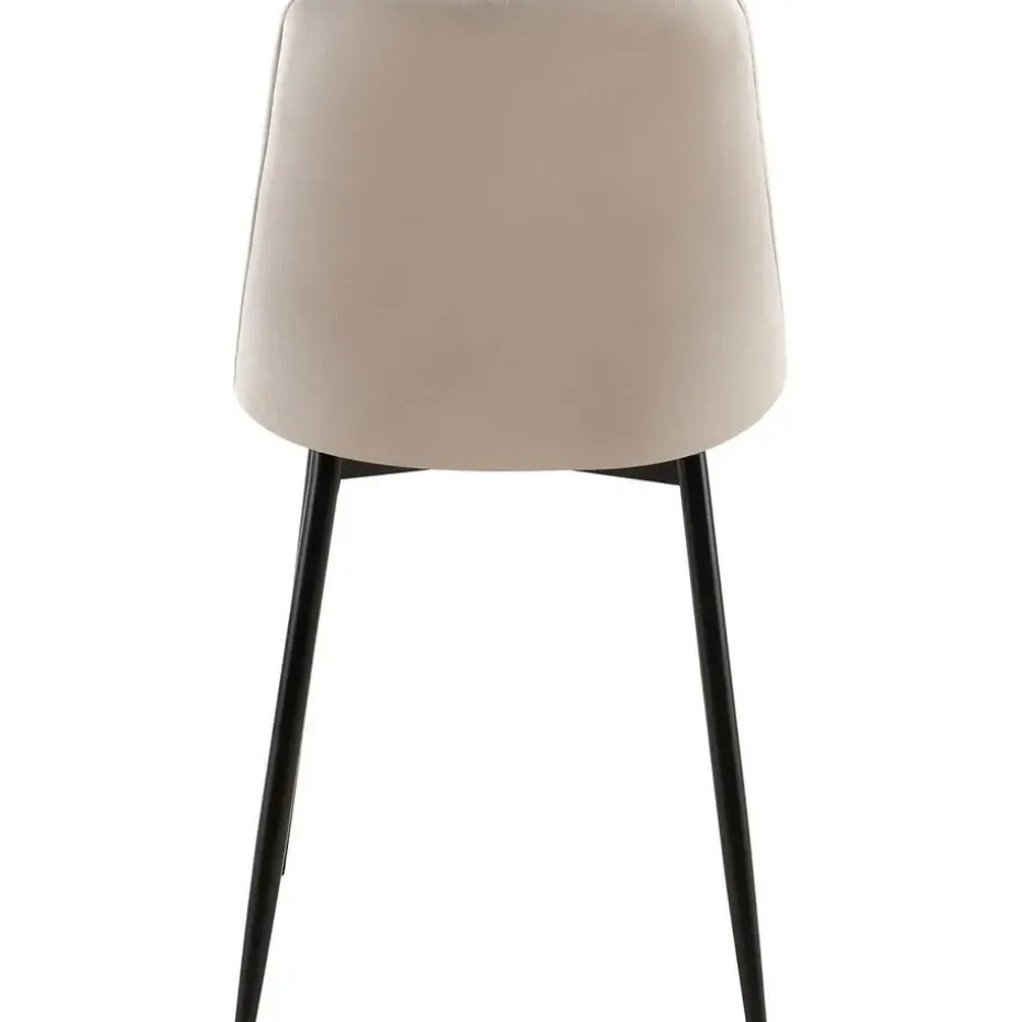 CLP Set van 2 Eetkamerstoel Gifford mat zwart Frame - Fluweel - grijs