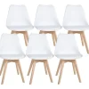 CLP Set van 6 Eetkamerstoel Ramsey natura Frame - Kunststof - wit