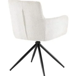 CLP Set van 2 Eetkamerstoel Jonah zwart Frame - Stof - creme