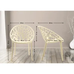 CLP Set van 2 Tuinstoel Hope Kunststof - creme