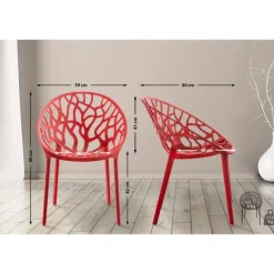 CLP Set van 4 Tuinstoel Hope Kunststof - rood
