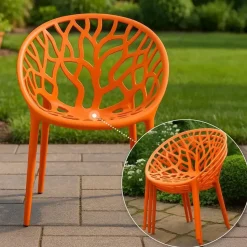 CLP Set van 2 Tuinstoel Hope Kunststof - oranje