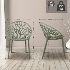 CLP Set van 2 Tuinstoel Hope Kunststof - olijf