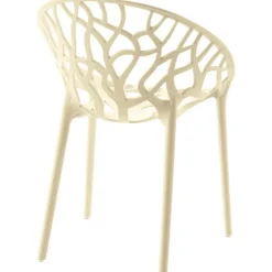 CLP Set van 4 Tuinstoel Hope Kunststof - creme