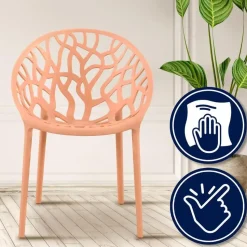 CLP Set van 2 Tuinstoel Hope Kunststof - perzik