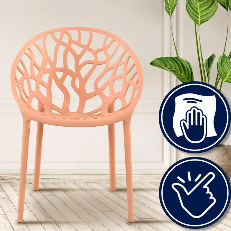 CLP Set van 2 Tuinstoel Hope Kunststof - perzik