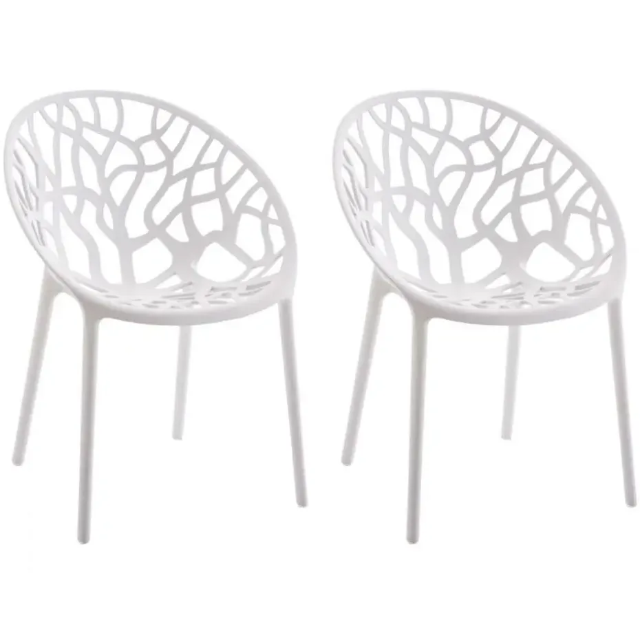 CLP Set van 2 Tuinstoel Hope Kunststof - wit