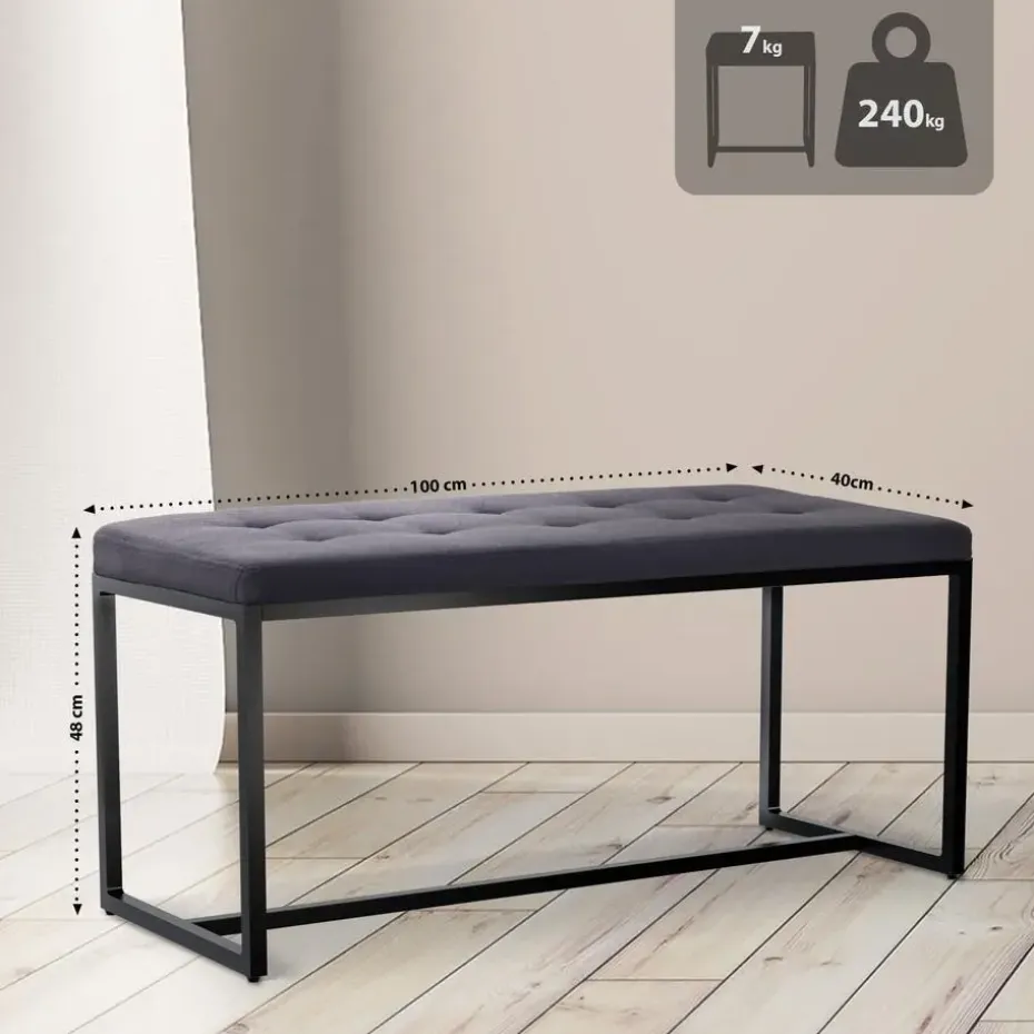 CLP 2-zits Bankje Barci 100 cm - zwart