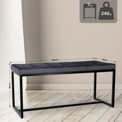 CLP 2-zits Bankje Barci 100 cm - zwart