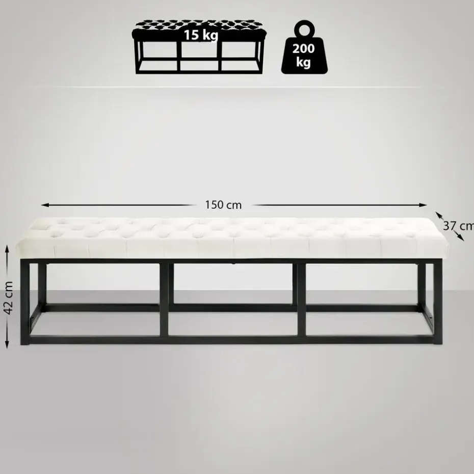 CLP 2-zits Bankje Polson 150 cm - creme