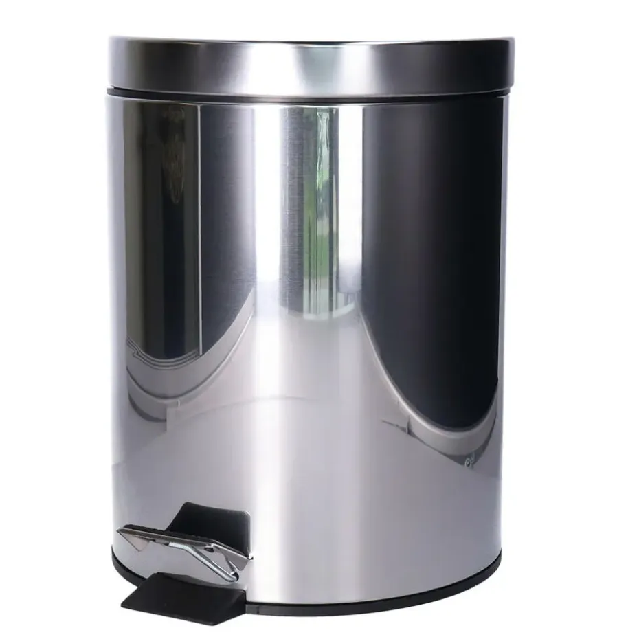 CM Pedaalemmer Shine - zilver - 5L - metaal - wc/badkamer