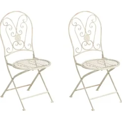 COGGIA - Set van 2 tuinstoelen - Lichtbeige - IJzer