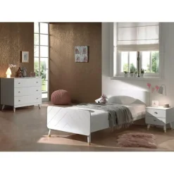 Commode Billy 100x57x89cm 3 lades - wit/goud