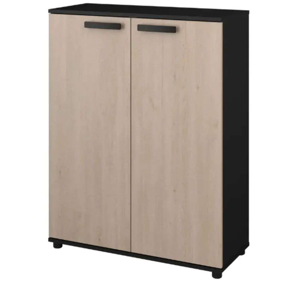 Commode Celestia met 2 deuren - eikdecor/zwart