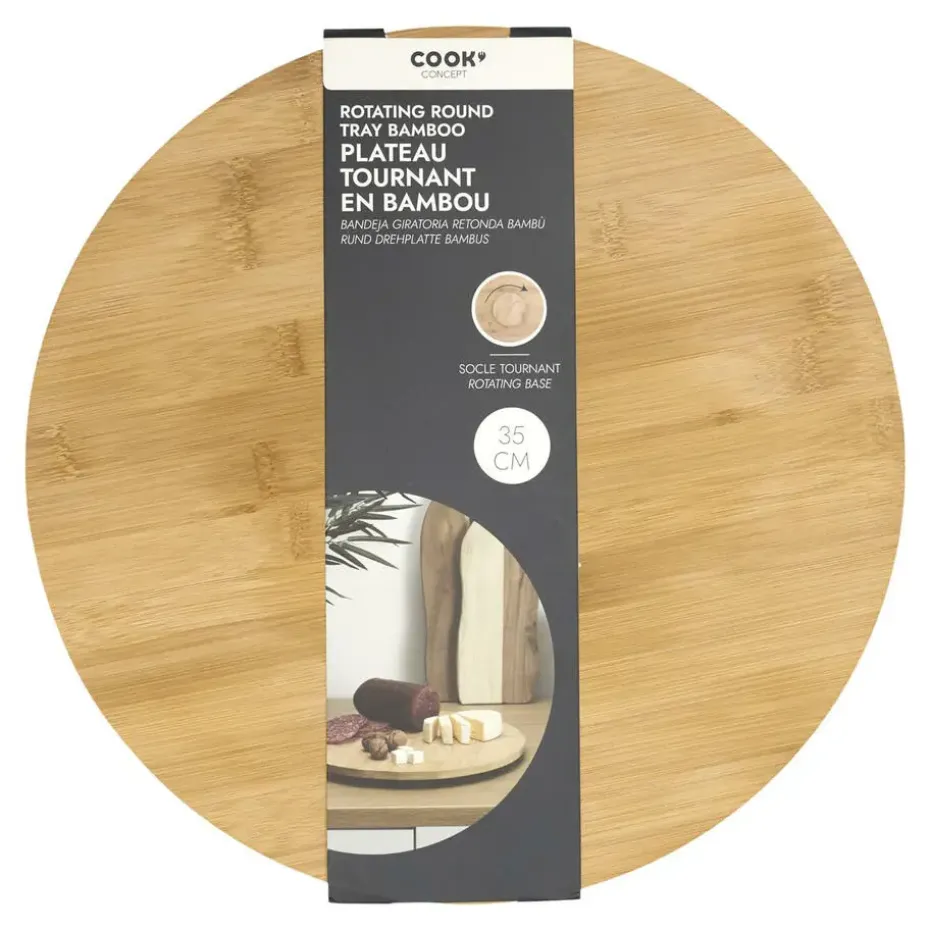Cook Concept draaibaar serveer plateau - bamboe hout - D35 cm