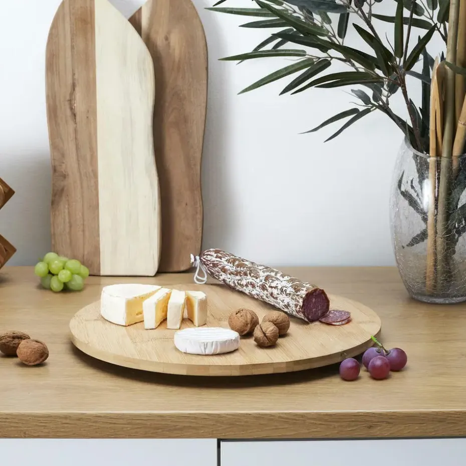Cook Concept draaibaar serveer plateau - bamboe hout - D35 cm