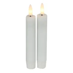 Countryfield Led kaarsen/dinerkaarsen - 2x stuks - wit - 15 cm