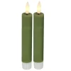 Countryfield Led kaarsen/dinerkaarsen - 2x stuks - groen - 15 cm
