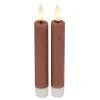 Countryfield Led kaarsen/dinerkaarsen - 2x - roze - 15 cm