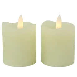Countryfield LED kaarsen/stompkaarsen - 2x st - creme wit - H7,2 cm