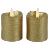 Countryfield LED kaarsen/stompkaarsen - 2x st - goud - H7,2 cm
