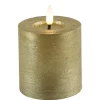 Countryfield LED kaars/stompkaars - goud - D7,5 x H8 cm - timer