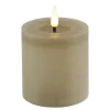 Countryfield LED kaars/stompkaars - beige - D7,5 x H8 cm - timer