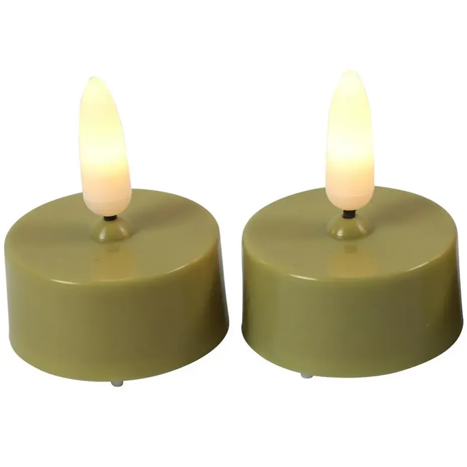 Countryfield LED waxinelichtjes - 2x - goud - warm wit