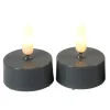 Countryfield LED waxinelichtjes - 2x - grijs - warm wit