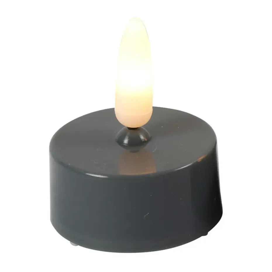 Countryfield LED waxinelichtjes - 2x - grijs - warm wit