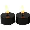 Countryfield LED waxinelichtjes - 2x stuks - zwart - warm wit