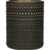 Countryfield theelichthouder/kaarsenhouder - zwart/goud - H12 cm