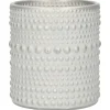 Countryfield theelichthouder/kaarsenhouder - wit/zilver - H10 cm