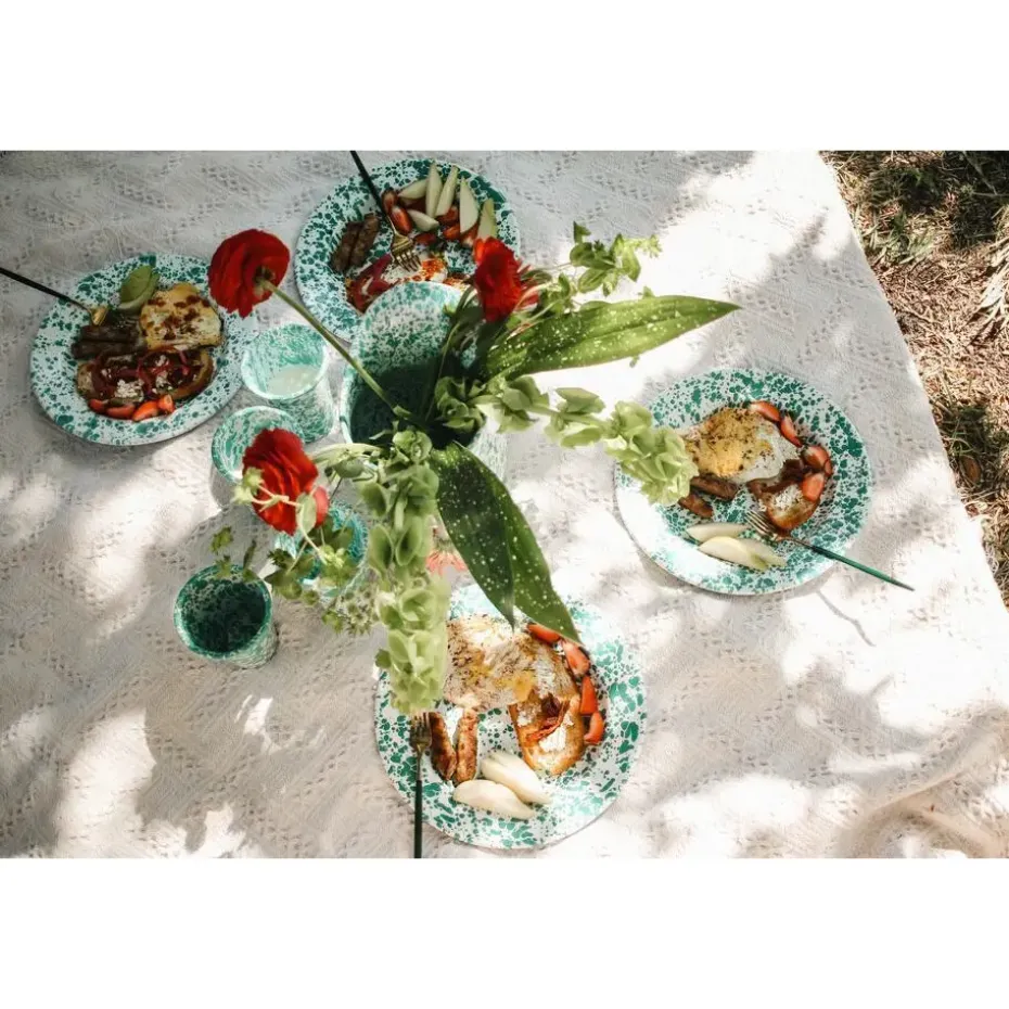 Crow Canyon Home Dinerborden Splatter - Set van 4 - Blauw