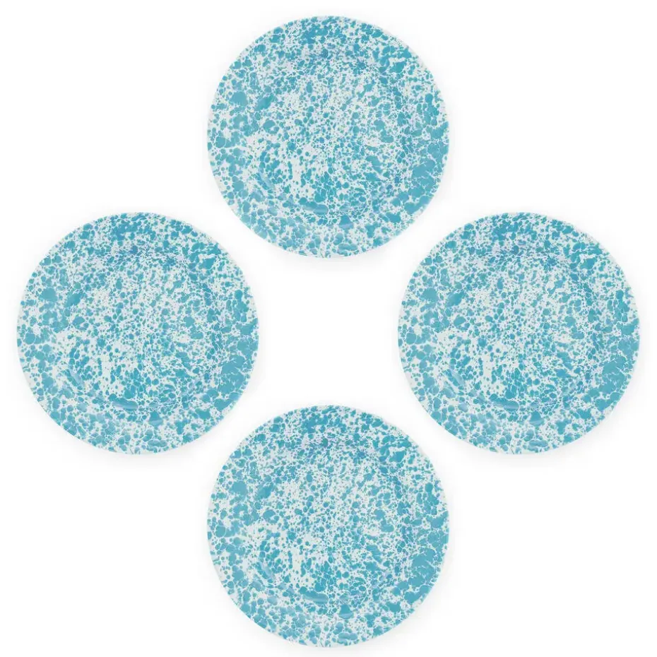 Crow Canyon Home Dinerborden Splatter - Set van 4 - Turquoise
