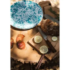 Crow Canyon Home Dinerborden Splatter - Set van 4 - Turquoise