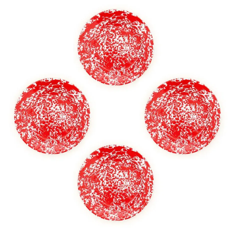 Crow Canyon Home Dinerborden Splatter - Set van 4 - Rood