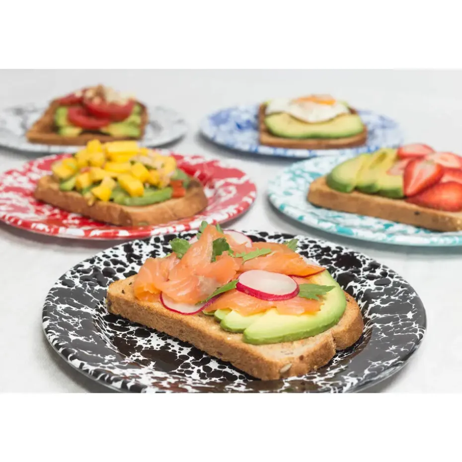 Crow Canyon Home Saladeborden Splatter - Set van 4 - Zwart