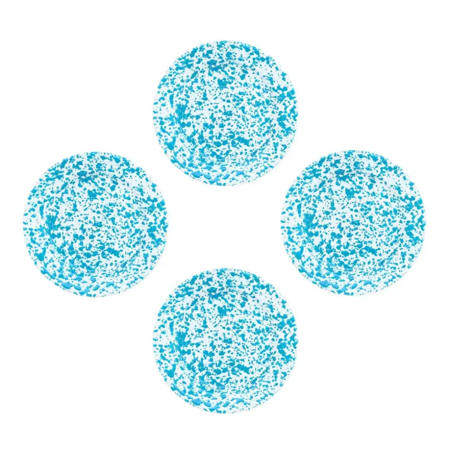 Crow Canyon Home Saladeborden Splatter - Set van 4 - Turquoise