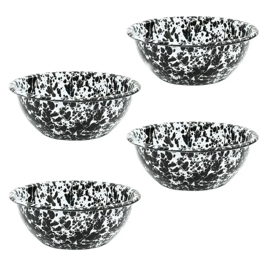 Crow Canyon Home Serviesset Splatter - 4-delig - Zwart