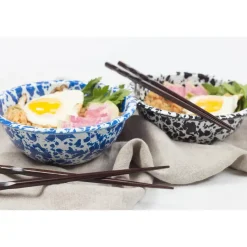 Crow Canyon Home Serviesset Splatter - 4-delig - Blauw