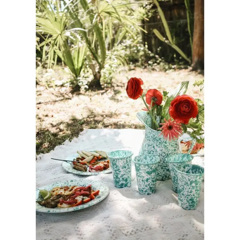 Crow Canyon Home Tumblers Splatter - 4 Stuks - Blauw